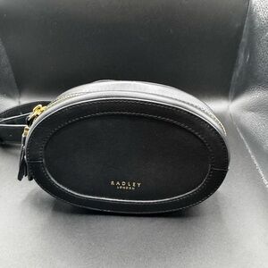 Radley London Hazel Grove Small Zip Around Black Leather Fanny Pack Belt Bag